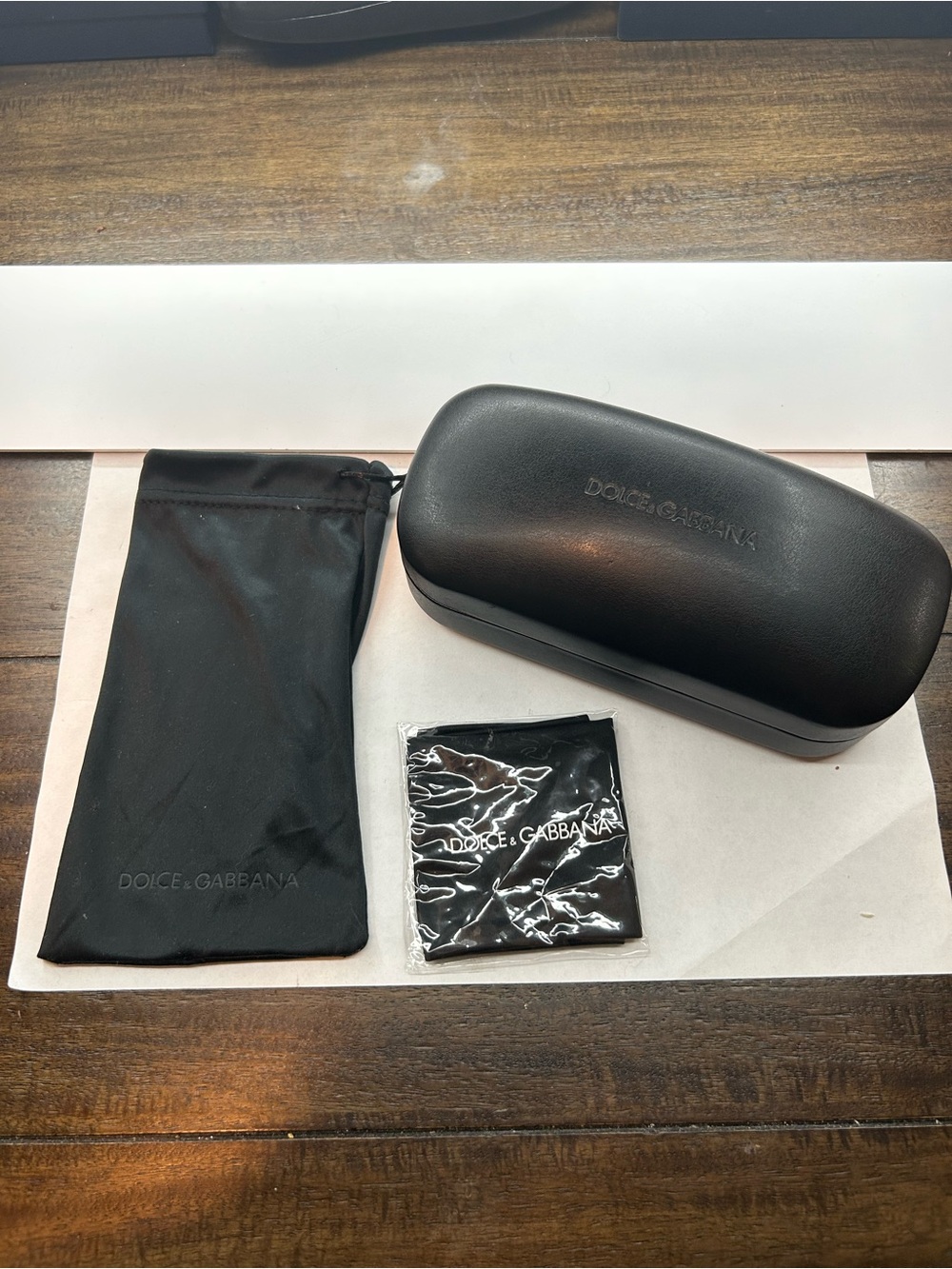 Dolce & Gabbana Black Eyewear Case with Soft Pouch and Cloth